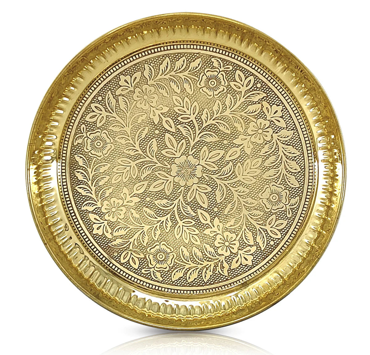 Brass Pooja Plate Pure Pital Arti Thali Pooja Thali Set Traditional Handcrafted for Puja Ghar Home Office Mandir Diwali Weeding Return Gift Items