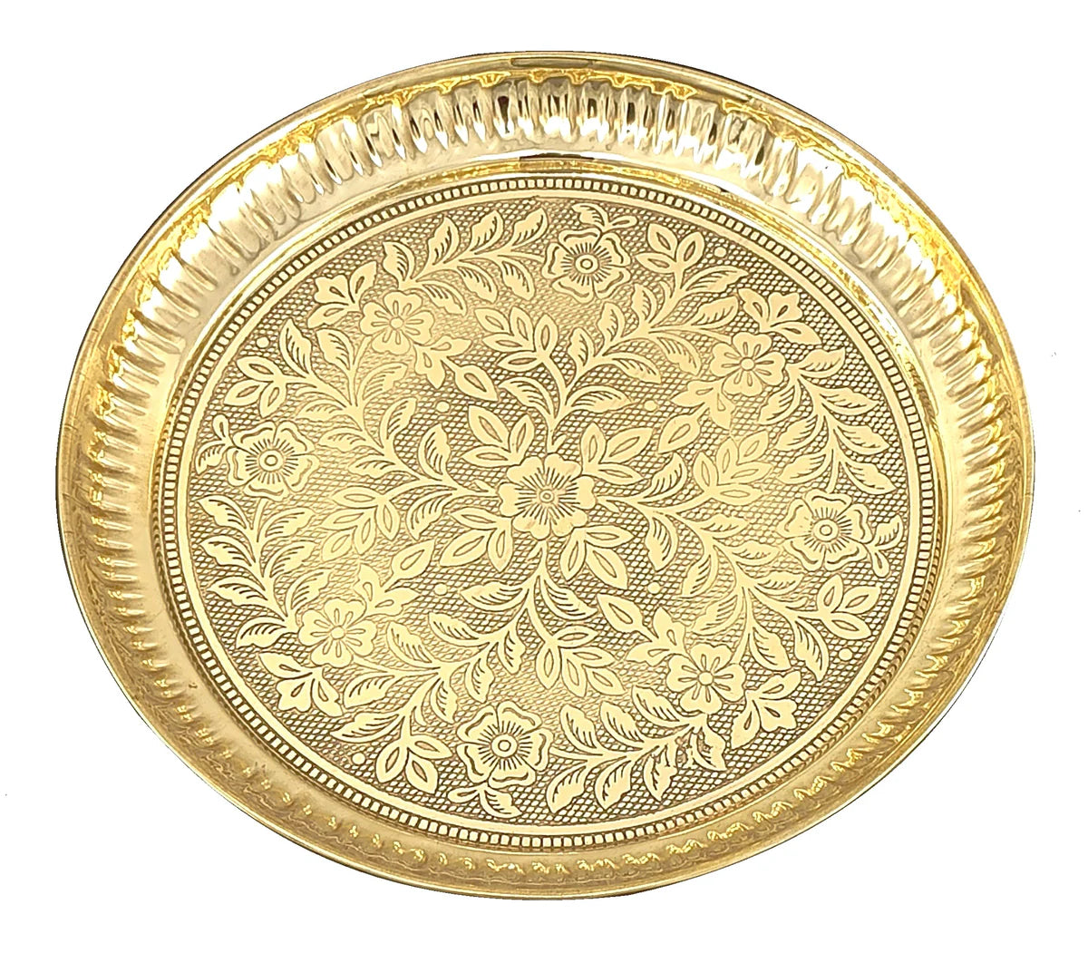 Brass Pooja Plate Pure Pital Arti Thali Pooja Thali Set Traditional Handcrafted for Puja Ghar Home Office Mandir Diwali Weeding Return Gift Items
