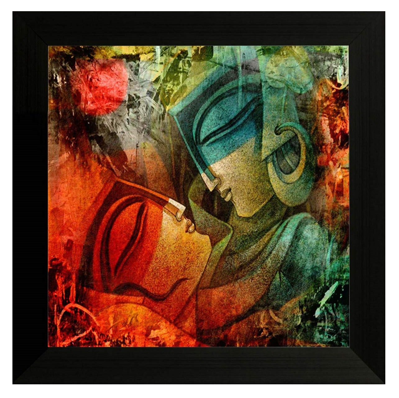 Nobility UV Textured Radha Krishna Wall Art Religious Modern Art Framed Painting