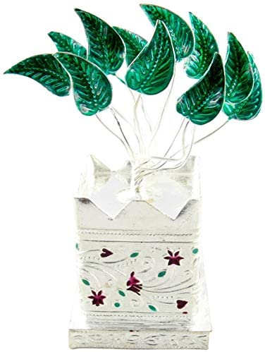 Nobility Silver Plated Tulsi Plant for Home Gift for Wedding and Puja (Size: 11.5 cm x 5 cm)