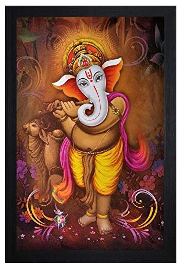 Nobility Ganesha Painting Special Effect Textured Wall Art Framed Paintings