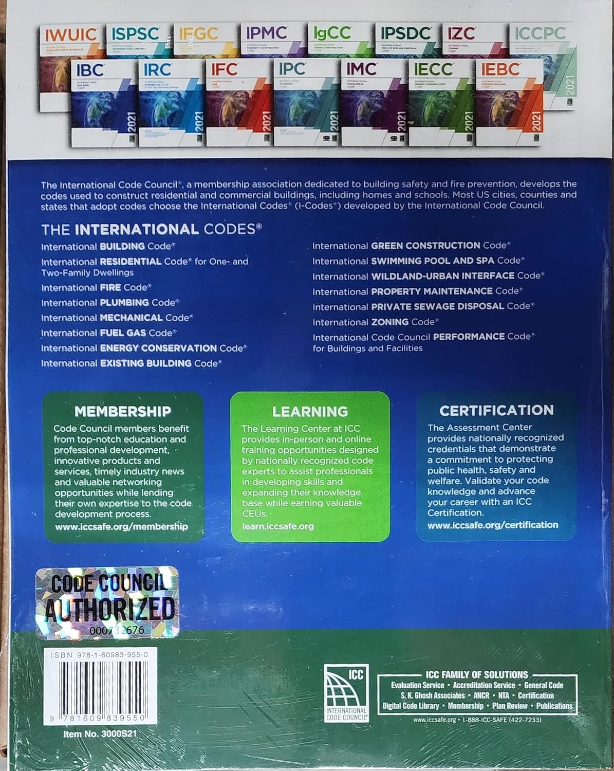 International Codes Cover with Membership and Certification Details