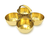 Handmade Brass Puja Chowmukh Chopala Bowl Stand For Haldi, Kumkum, Rice, Elaichi, Mishri, Roli (Gold) (2.5 Inch), 50 Ml Save 60%