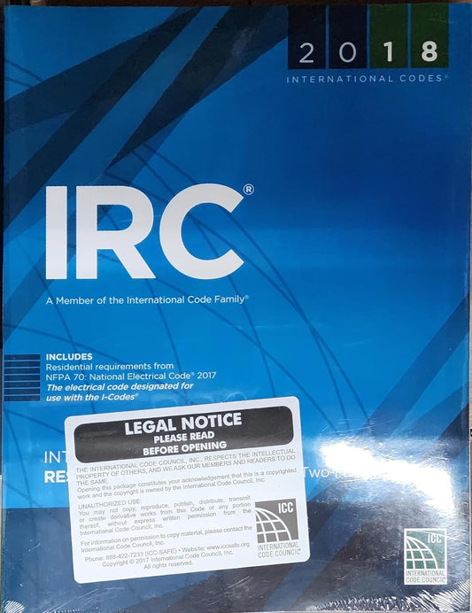 2018 International Residential Code for One- and Two-Family Dwellings (International Code Council Series) 1st Edition