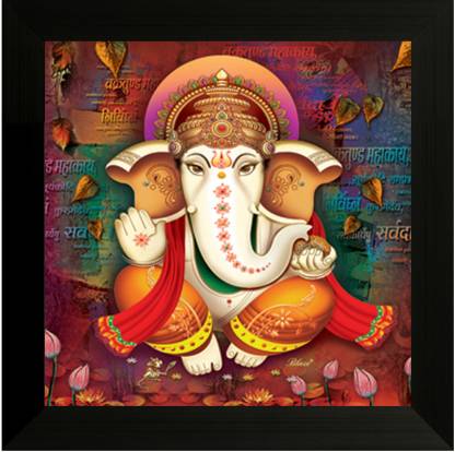 Nobility Ganesha Framed Painting Wall Art Statue